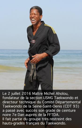 Usmg taekwondo 2017 michel aholou 7e dan